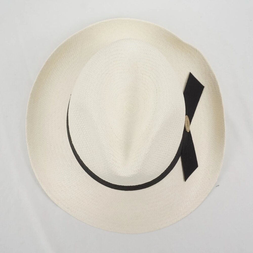 Moet & Chandon Handmade Lightweight Straw Panama Hat/Fedora in Sizes L & XL - Picture 3 of 10